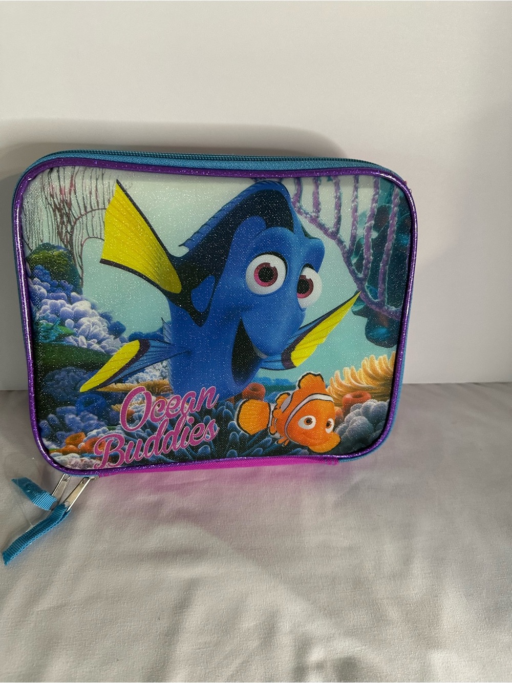 Disney Finding Dory Lunchbox with Dory & Nemo - Blue and Pink/Purple